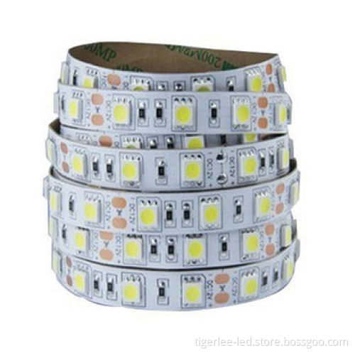CE LED Flexible Strip, 5050 LED, IP65, 60-piece LEDs/m, 24V DC Voltage, White PCB